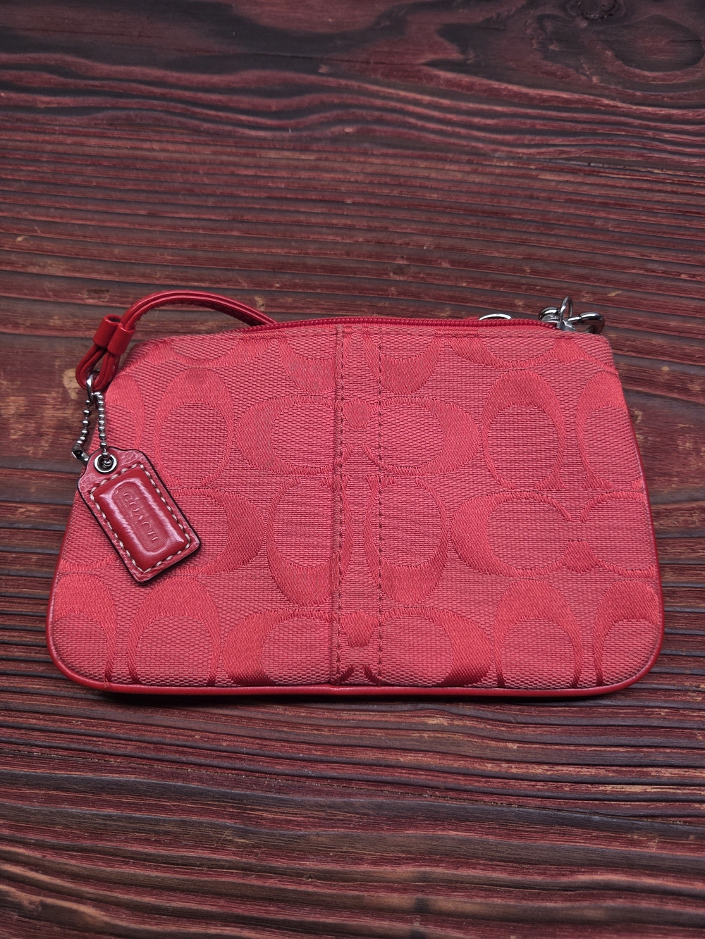 Coach Red Signature Wristlet